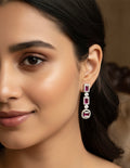 Red zirconia stone earrings