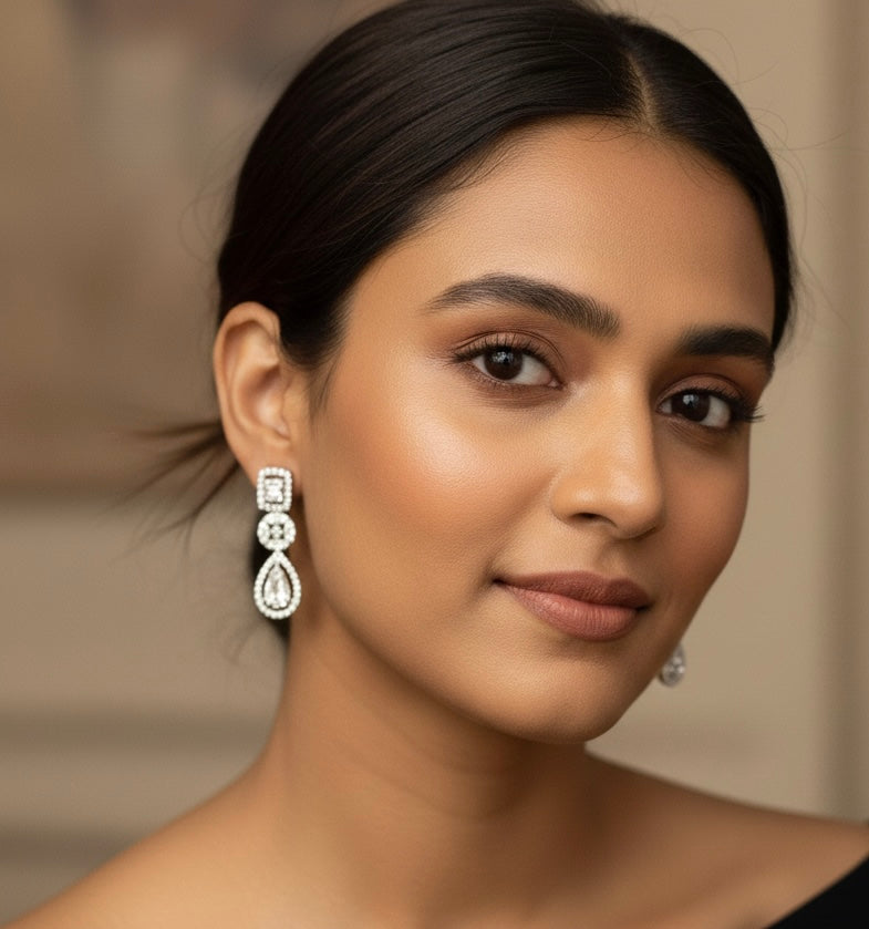 White Zirconia earrings