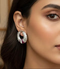 Round zirconia stone earrings