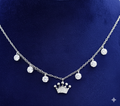 Crown charm pendant chain