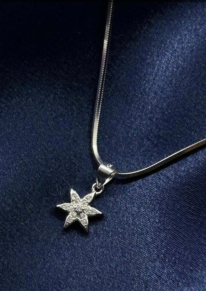 Flower charm pendant chain