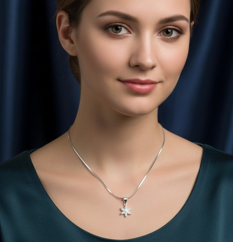 Flower charm pendant chain