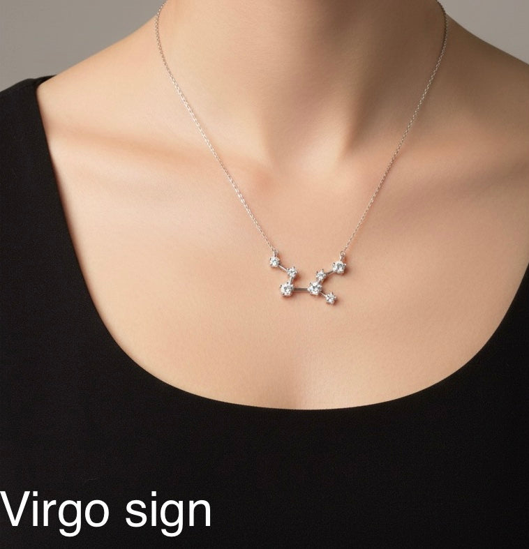 Virgo sign pendant chain