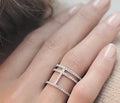3 line rose gold ring
