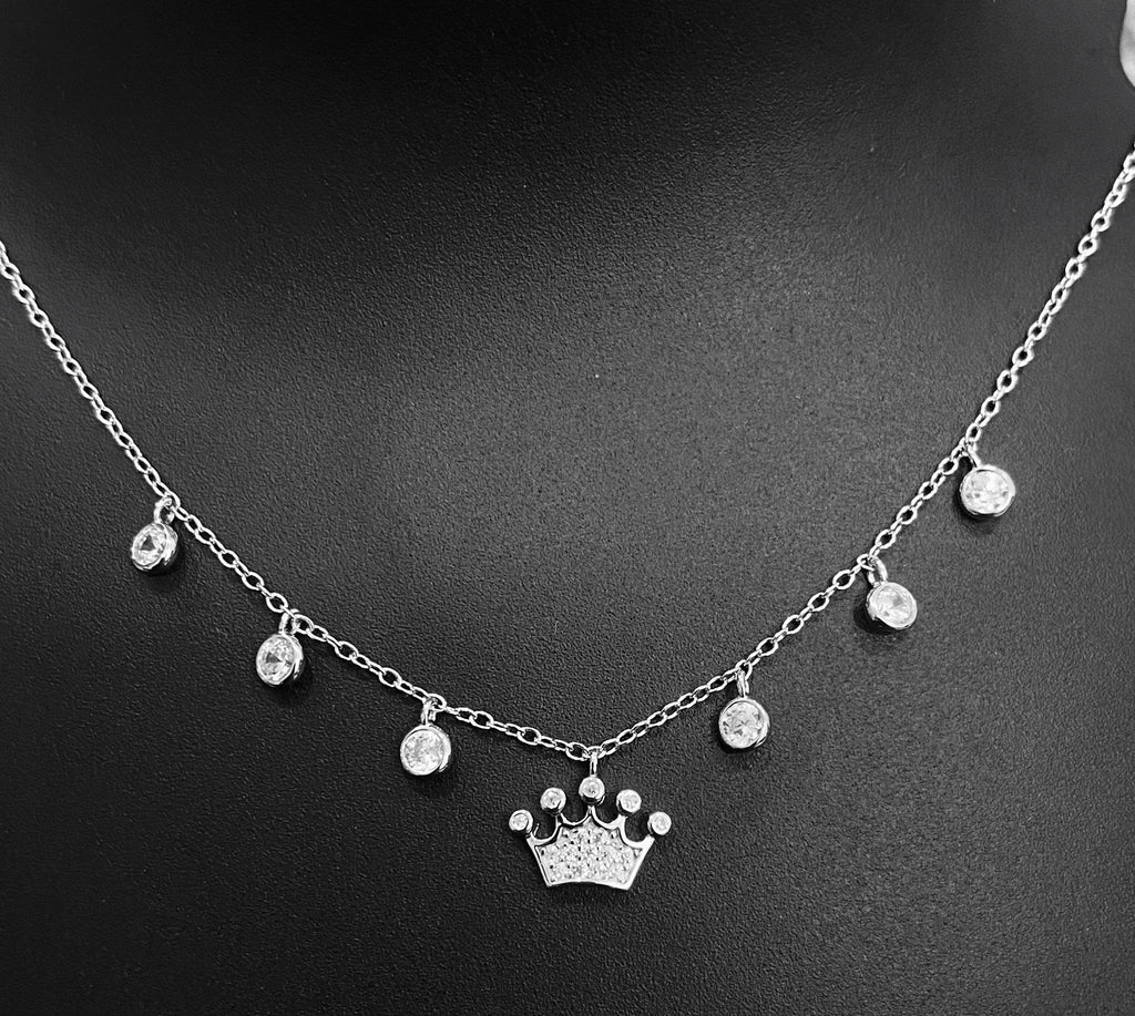 Crown charm pendant chain