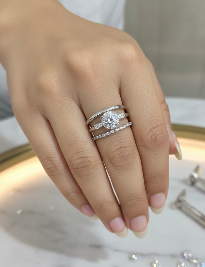 3 solitaire ring