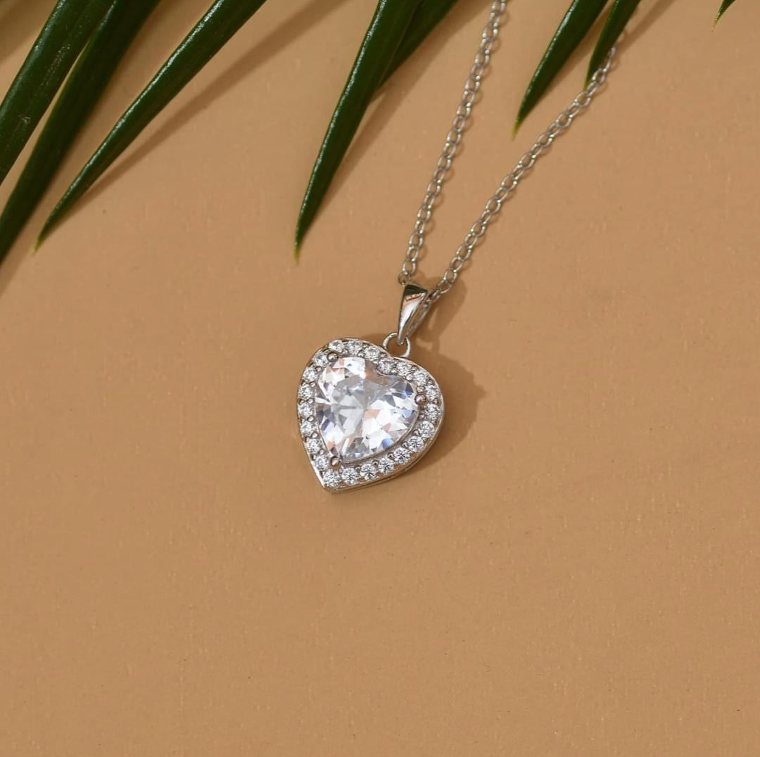 Heart charm pendant chain