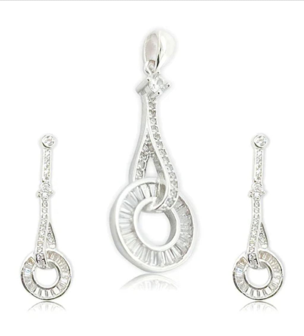 Drop pendant earring set