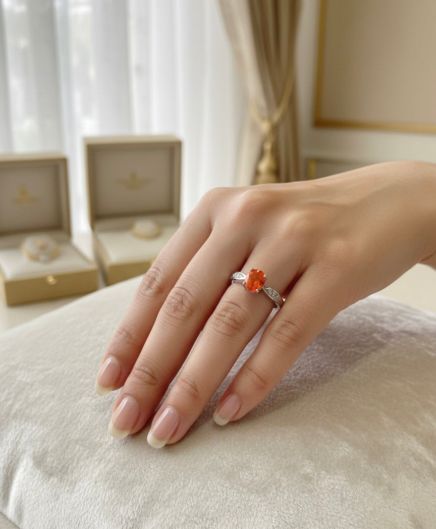 Orange stone ring