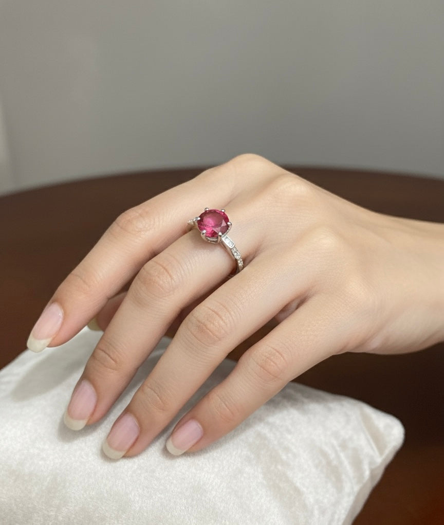 Pink stone ring